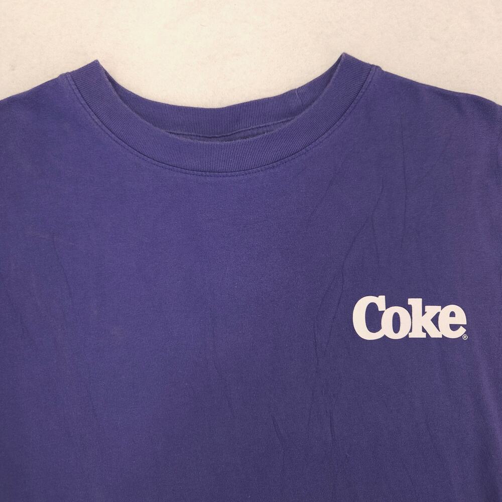 Coca Cola Coke Short Sleeve Pullover Casual Graphic T-Shirt Mens Size M Purple